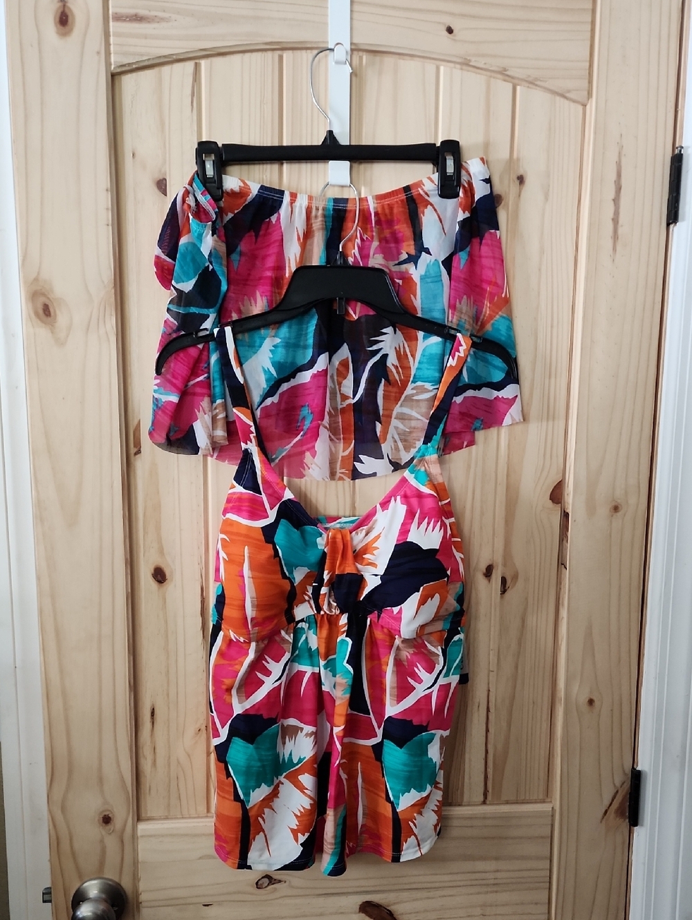 NWT Catalina Floral Tankini Top And Sheer Coverup Swim Skirt